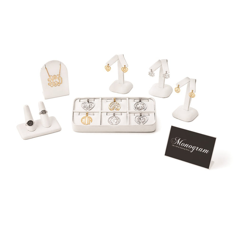 Fashion Sterling Silver Monogram 12 Piece Collection Plus Display Kit