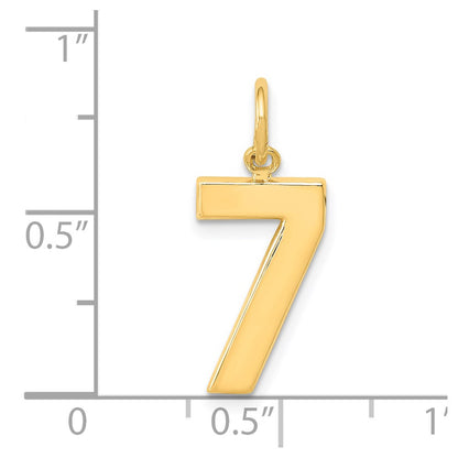 14K Yellow Gold Medium Polished Number 7 Charm