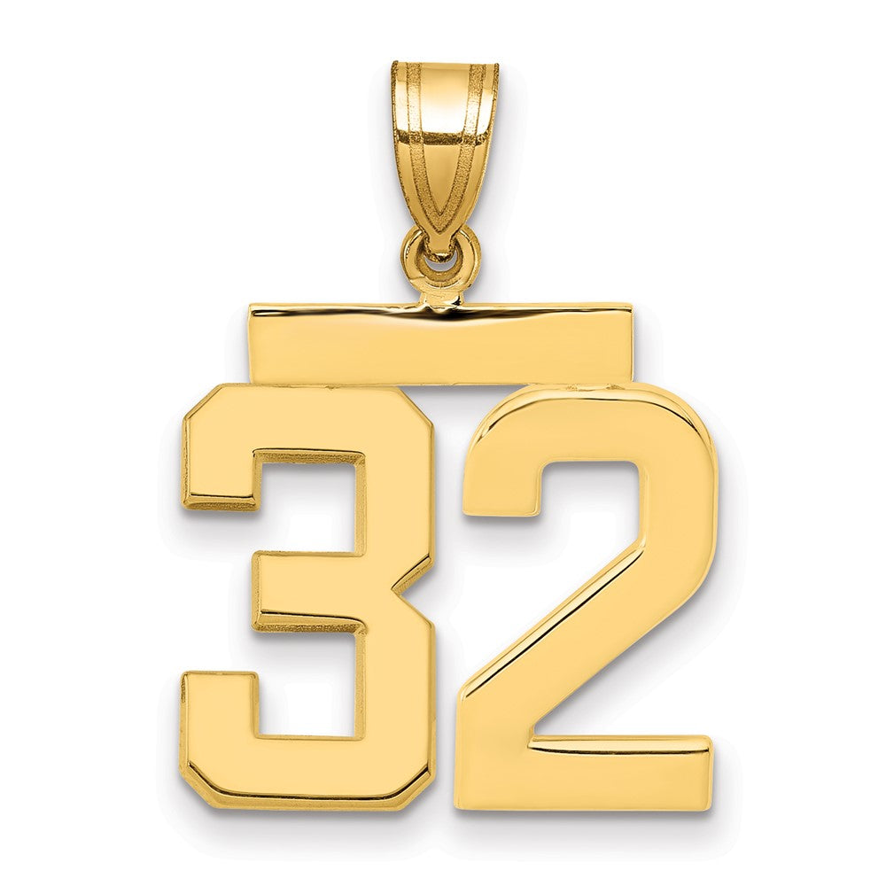 14k Yellow Gold Medium Polished Number 32 Charm