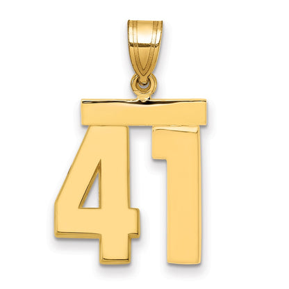 10K Yellow Gold Medium Polished Number 41 Charm