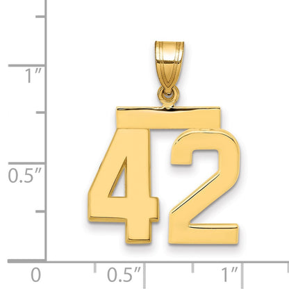 14k Yellow Gold Medium Polished Number 42 Charm