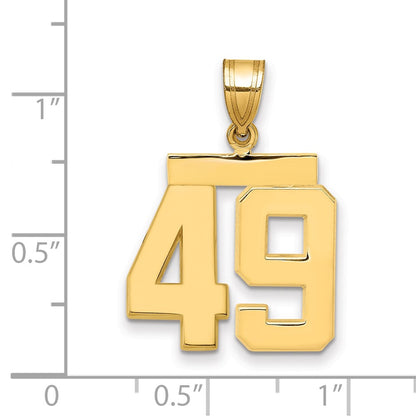 14k Yellow Gold Medium Polished Number 49 Charm