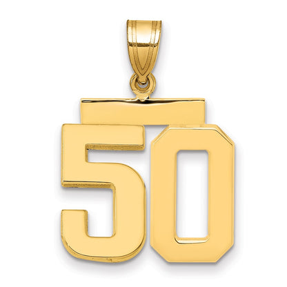 14k Yellow Gold Medium Polished Number 50 Charm