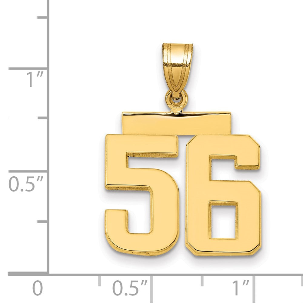 14k Yellow Gold Medium Polished Number 56 Charm
