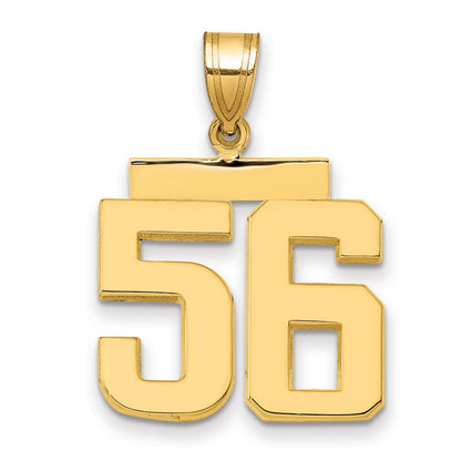 14k Yellow Gold Medium Polished Number 56 Charm