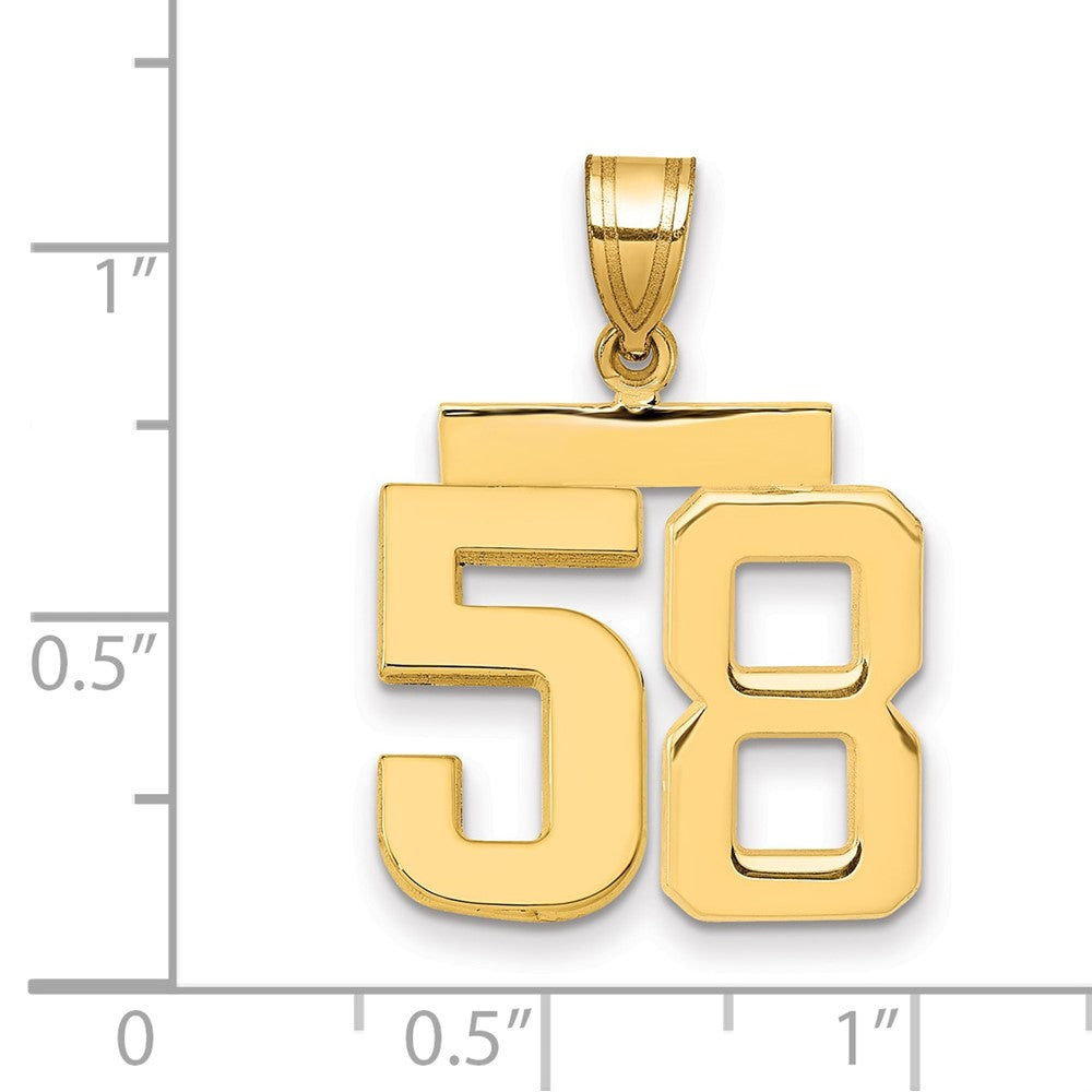 14k Yellow Gold Medium Polished Number 58 Charm