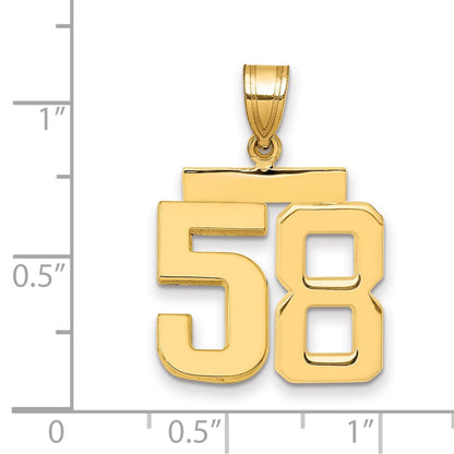 14k Yellow Gold Medium Polished Number 58 Charm