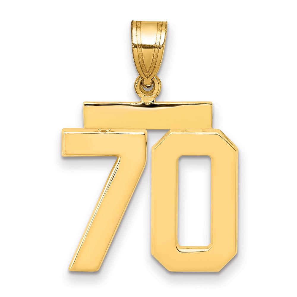 14k Yellow Gold Medium Polished Number 70 Charm