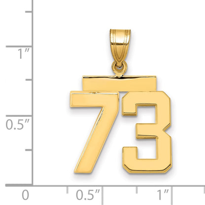 14k Yellow Gold Medium Polished Number 73 Charm