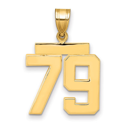 10K Yellow Gold Medium Polished Number 79 Charm
