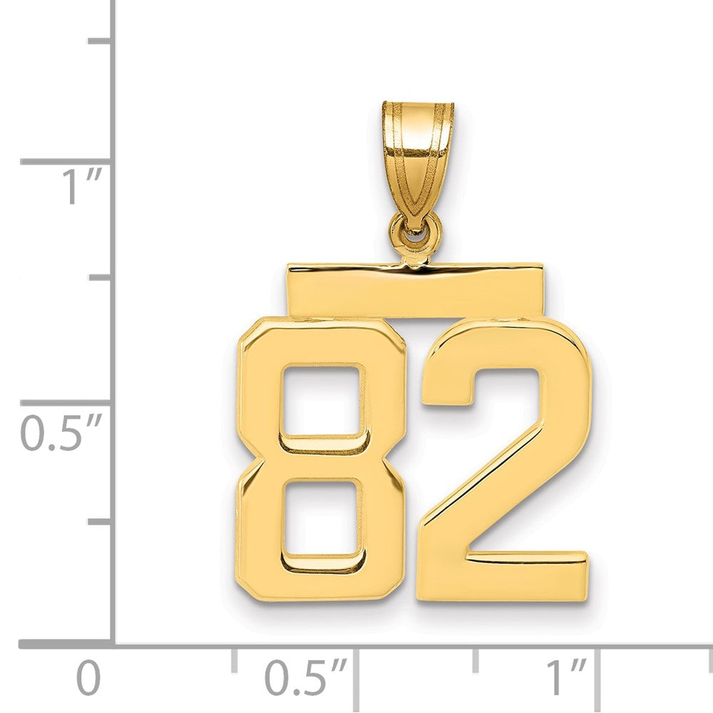 14k Yellow Gold Medium Polished Number 82 Charm
