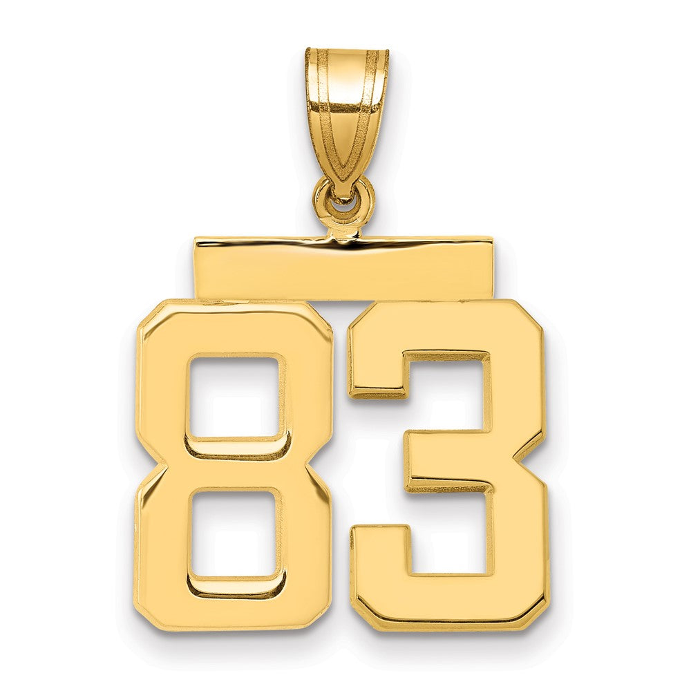 14k Yellow Gold Medium Polished Number 83 Charm