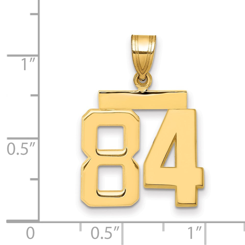 14k Yellow Gold Medium Polished Number 84 Charm