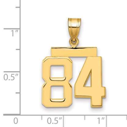 14k Yellow Gold Medium Polished Number 84 Charm