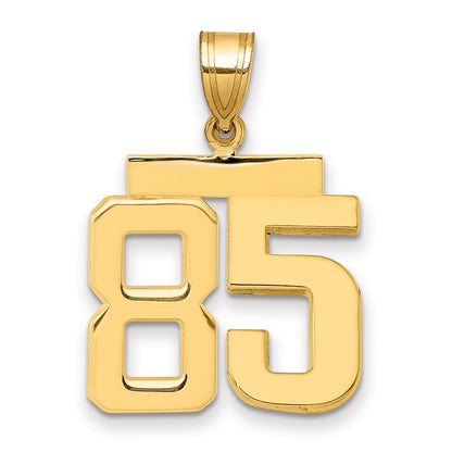 10K Yellow Gold Medium Polished Number 85 Charm