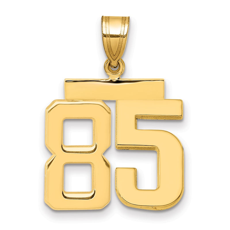 14k Yellow Gold Medium Polished Number 85 Charm