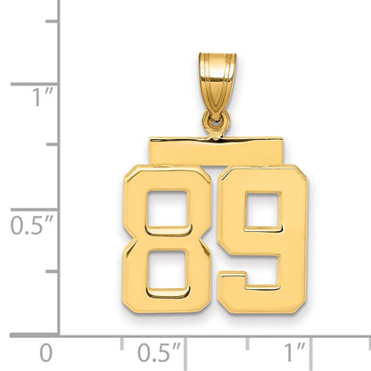 14k Yellow Gold Medium Polished Number 89 Charm