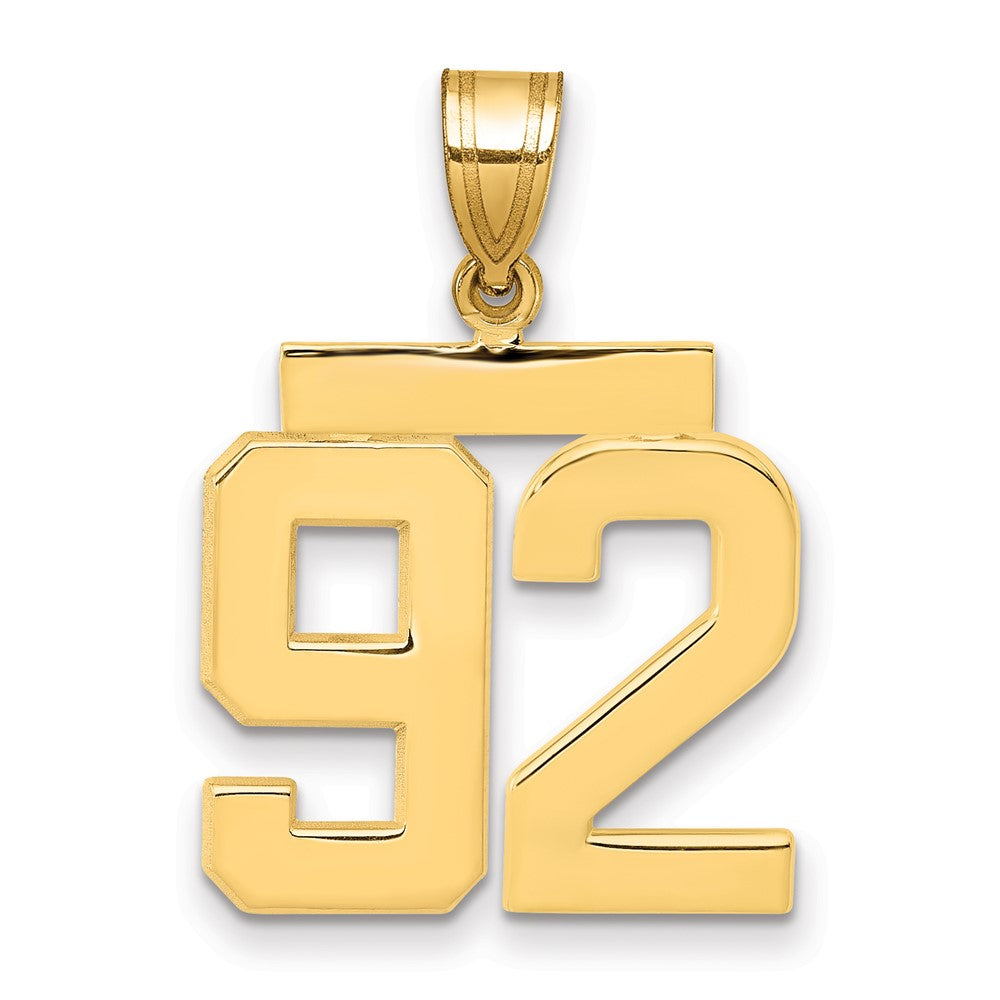 14k Yellow Gold Medium Polished Number 92 Charm