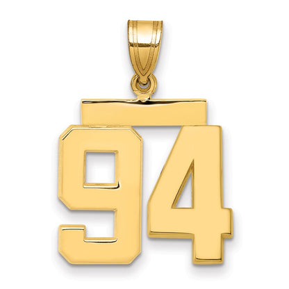 14k Yellow Gold Medium Polished Number 94 Charm