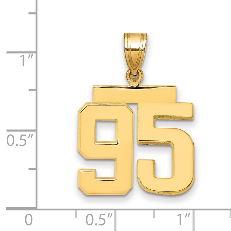 14k Yellow Gold Medium Polished Number 95 Charm