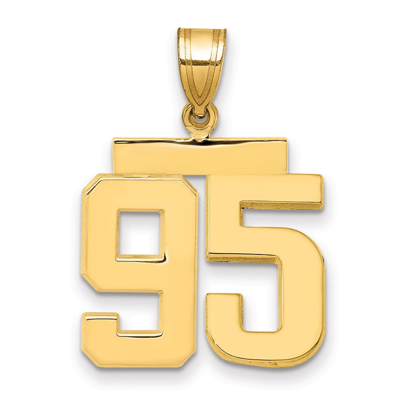 14k Yellow Gold Medium Polished Number 95 Charm