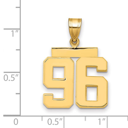 14k Yellow Gold Medium Polished Number 96 Charm