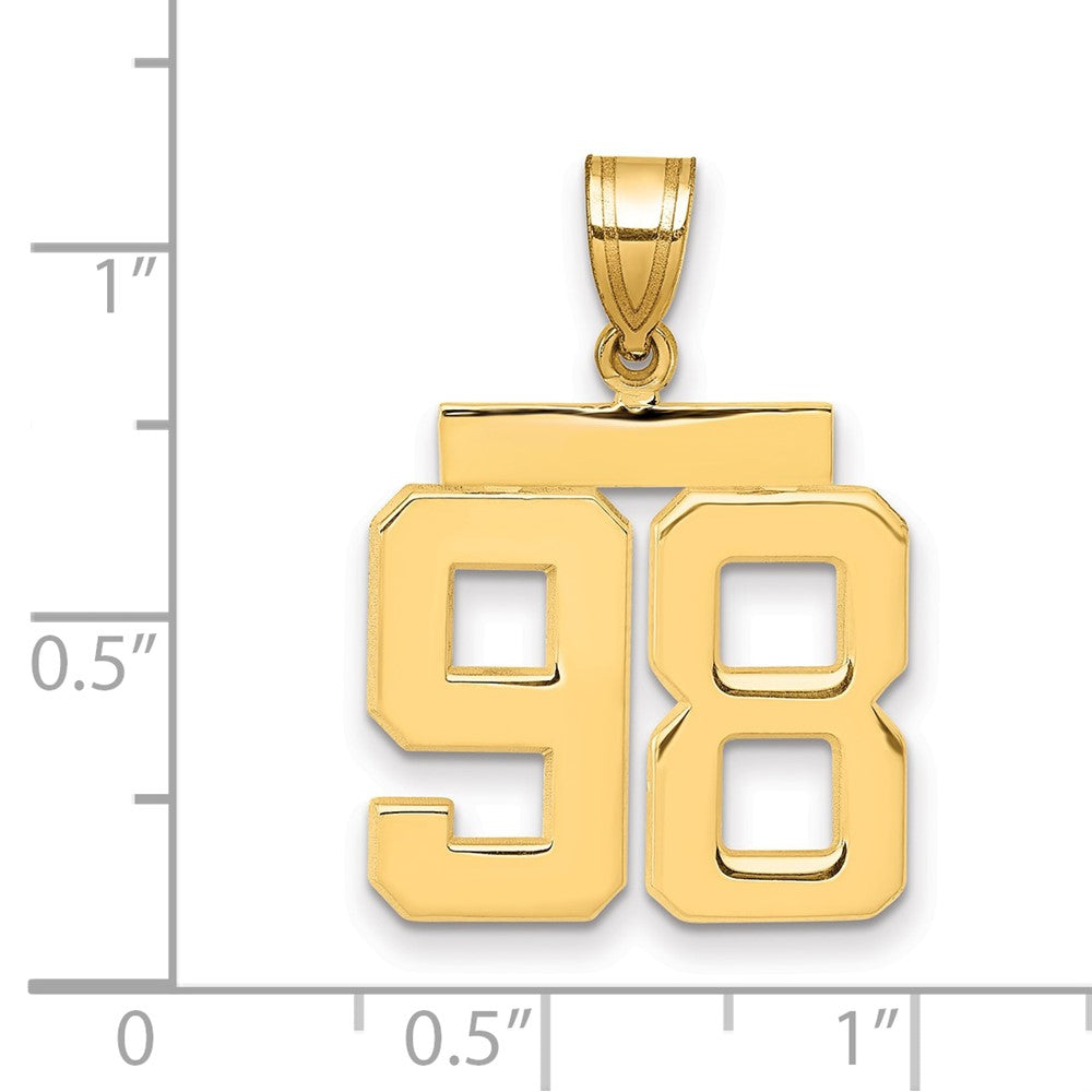 14k Yellow Gold Medium Polished Number 98 Charm