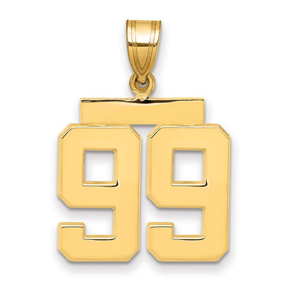 14k Yellow Gold Medium Polished Number 99 Charm