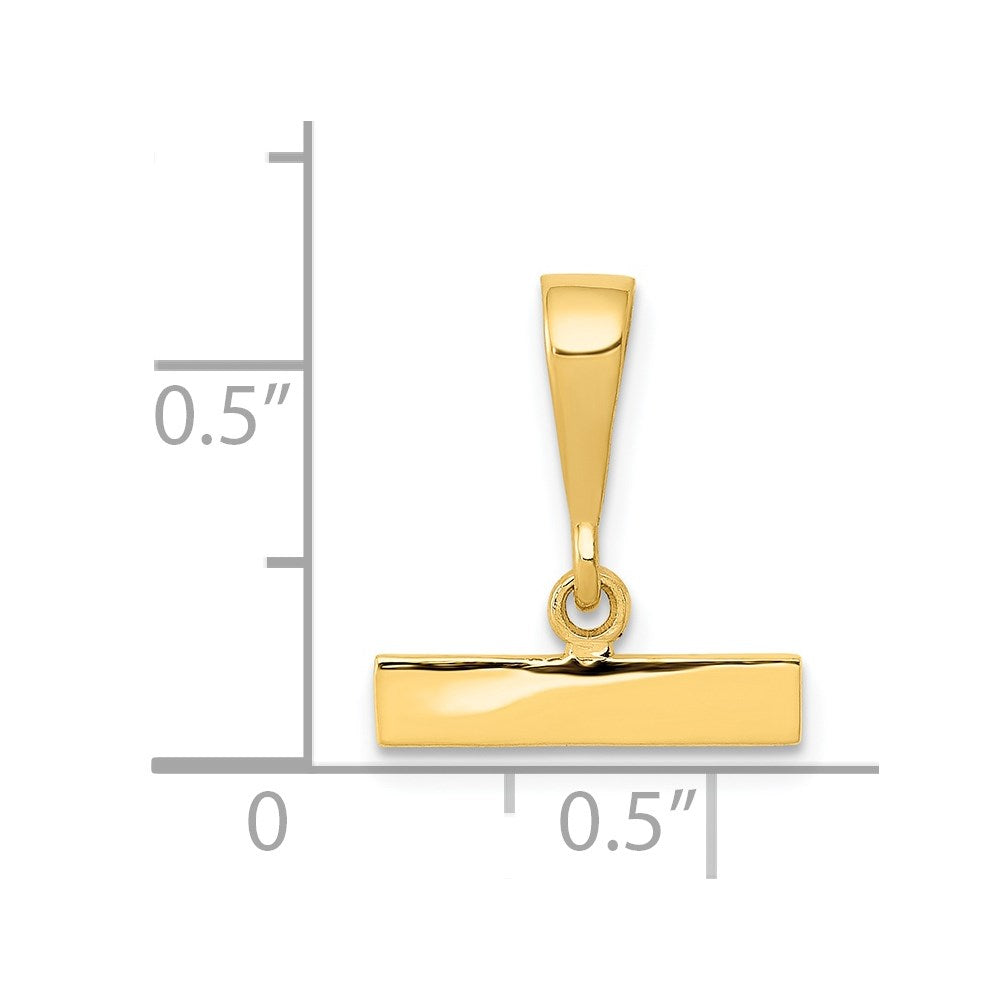 14K Yellow Gold 14Ky Casted Medium Polished Top Charm