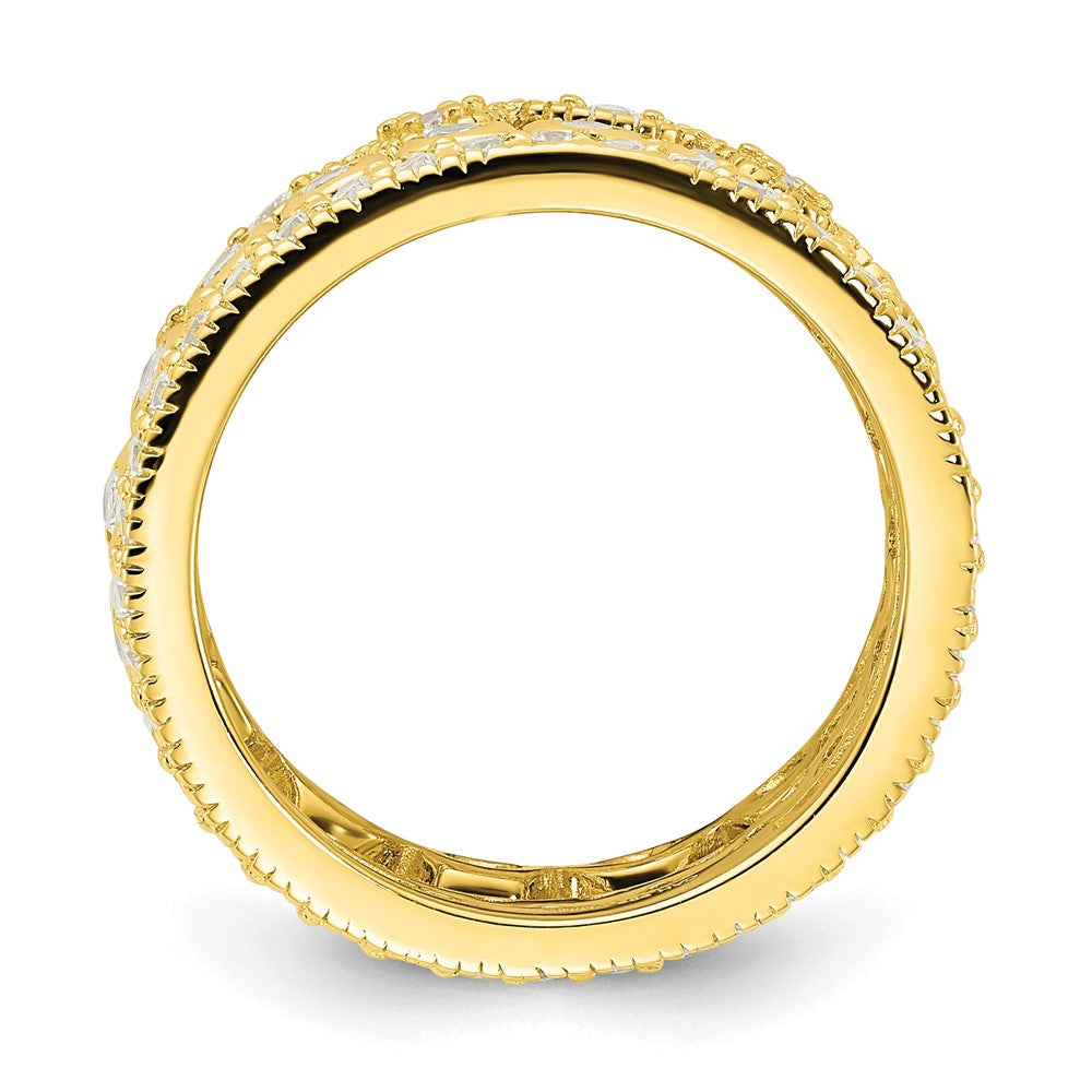 Sterling Silver Mr0488 Gp Cz Size 6