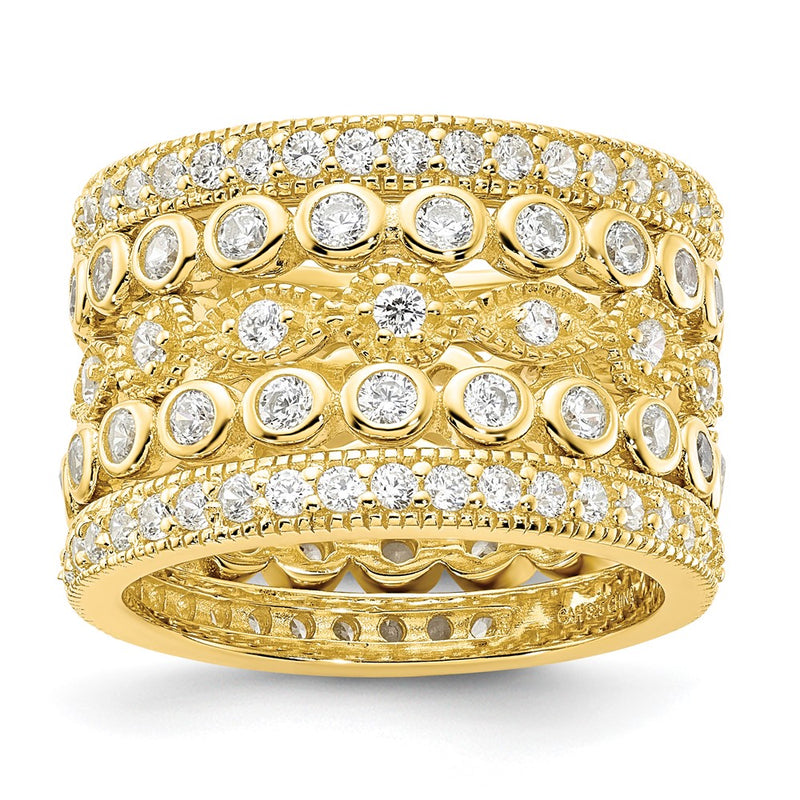 Sterling Silver Mr0488 Gp Cz Size 6