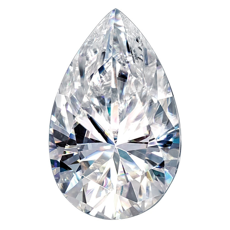 Gemstone Moissanite (Ce), Pure Light, E, F Color, 15X10mm Brilliant Pear