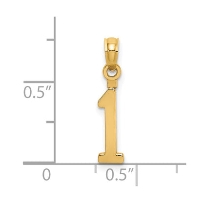 14K Yellow Gold Polished Number 1 Pendant