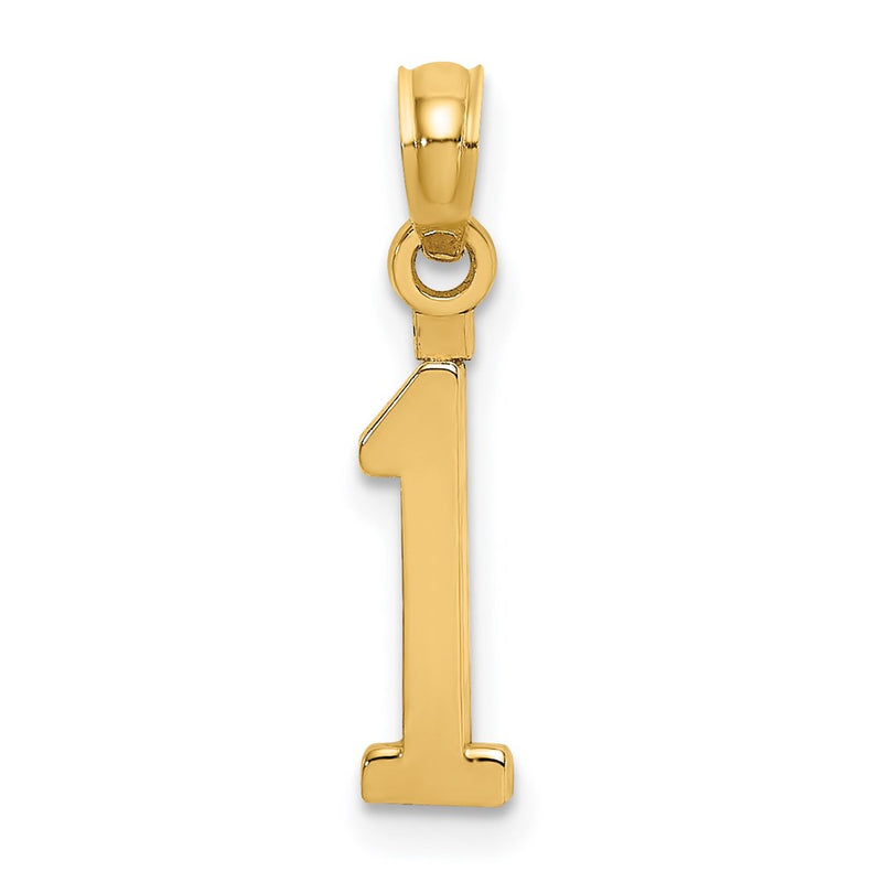 14K Yellow Gold Polished Number 1 Pendant