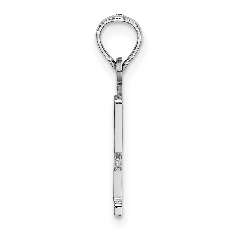 14K White Gold 14Kw Polished Number 2 Pendant