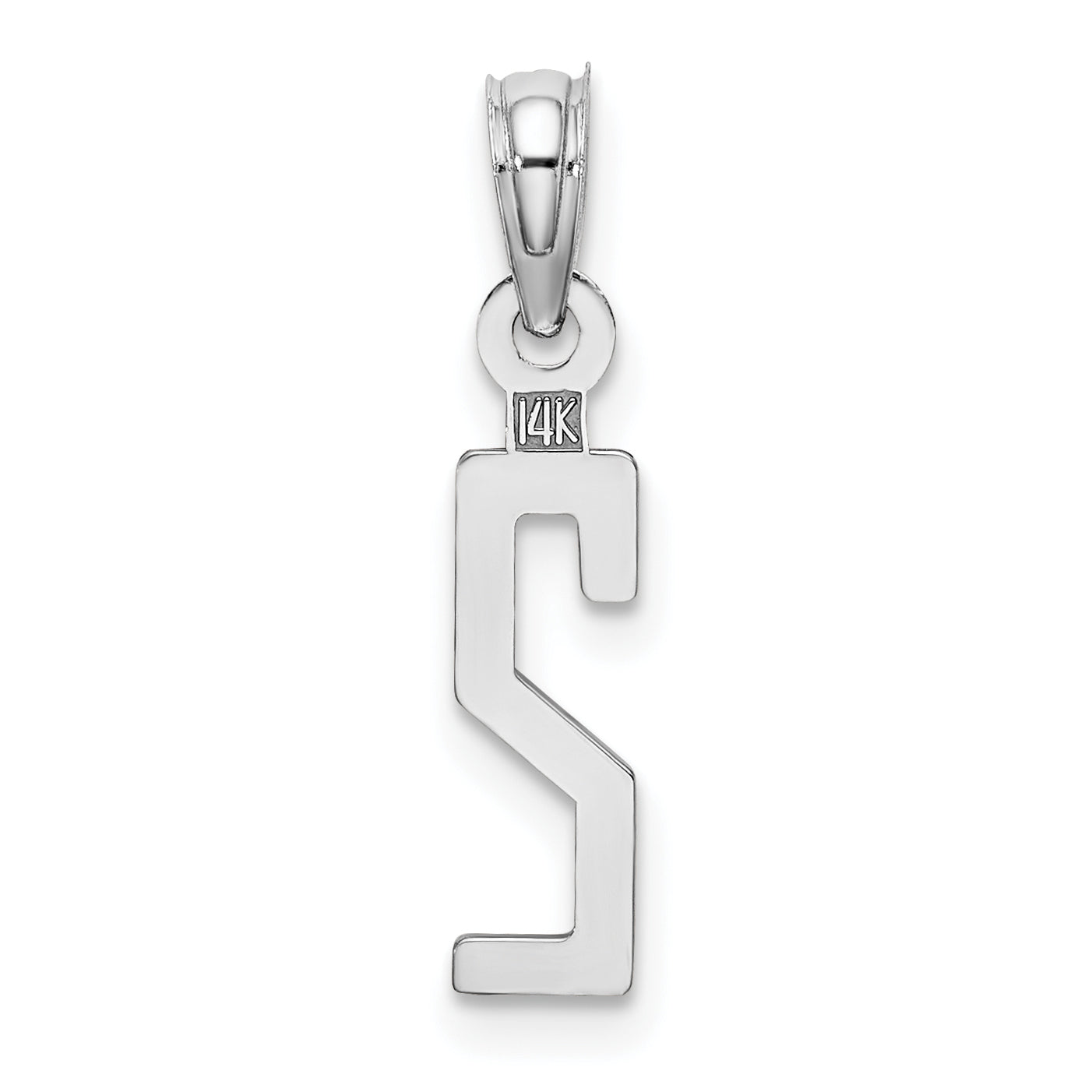 14K White Gold 14Kw Polished Number 2 Pendant