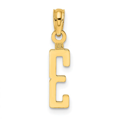 14K Yellow Gold Polished Number 3 Pendant