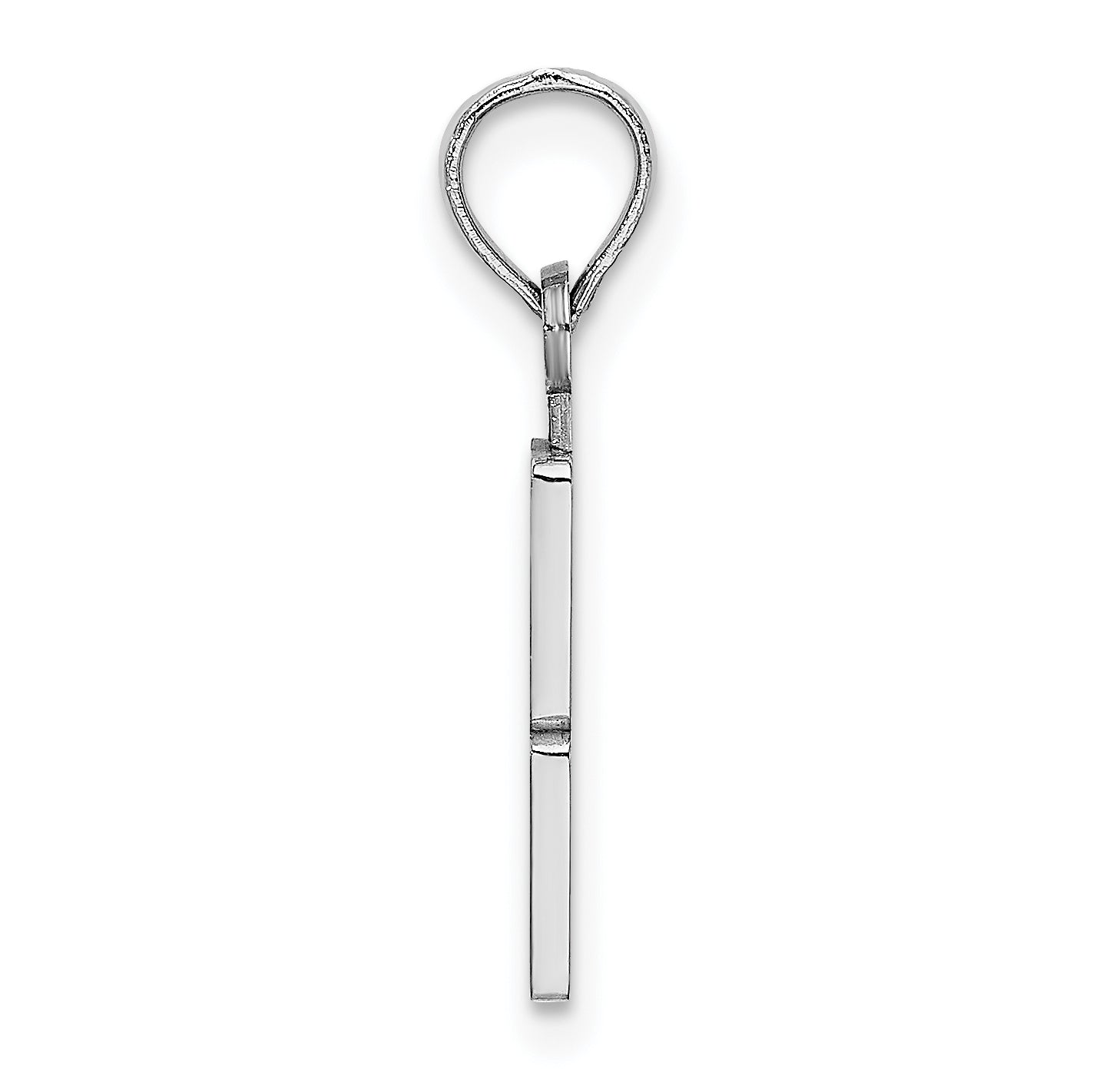 14K White Gold 14Kw Polished Number 3 Pendant