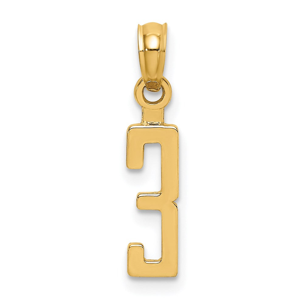 14K Yellow Gold Polished Number 33 Pendant