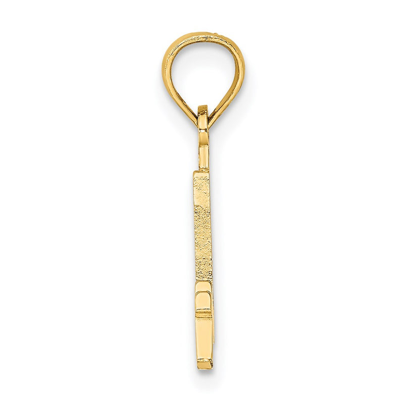 14K Yellow Gold Polished Number 4 Pendant