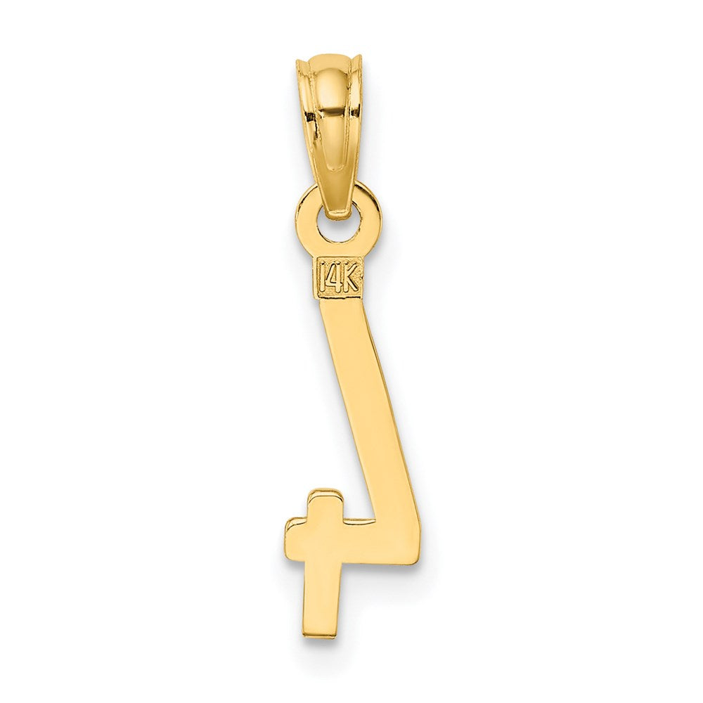 14K Yellow Gold Polished Number 4 Pendant