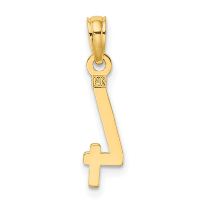 14K Yellow Gold Polished Number 4 Pendant
