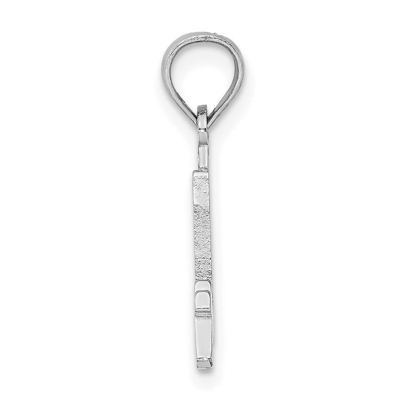 14K White Gold 14Kw Polished Number 4 Pendant