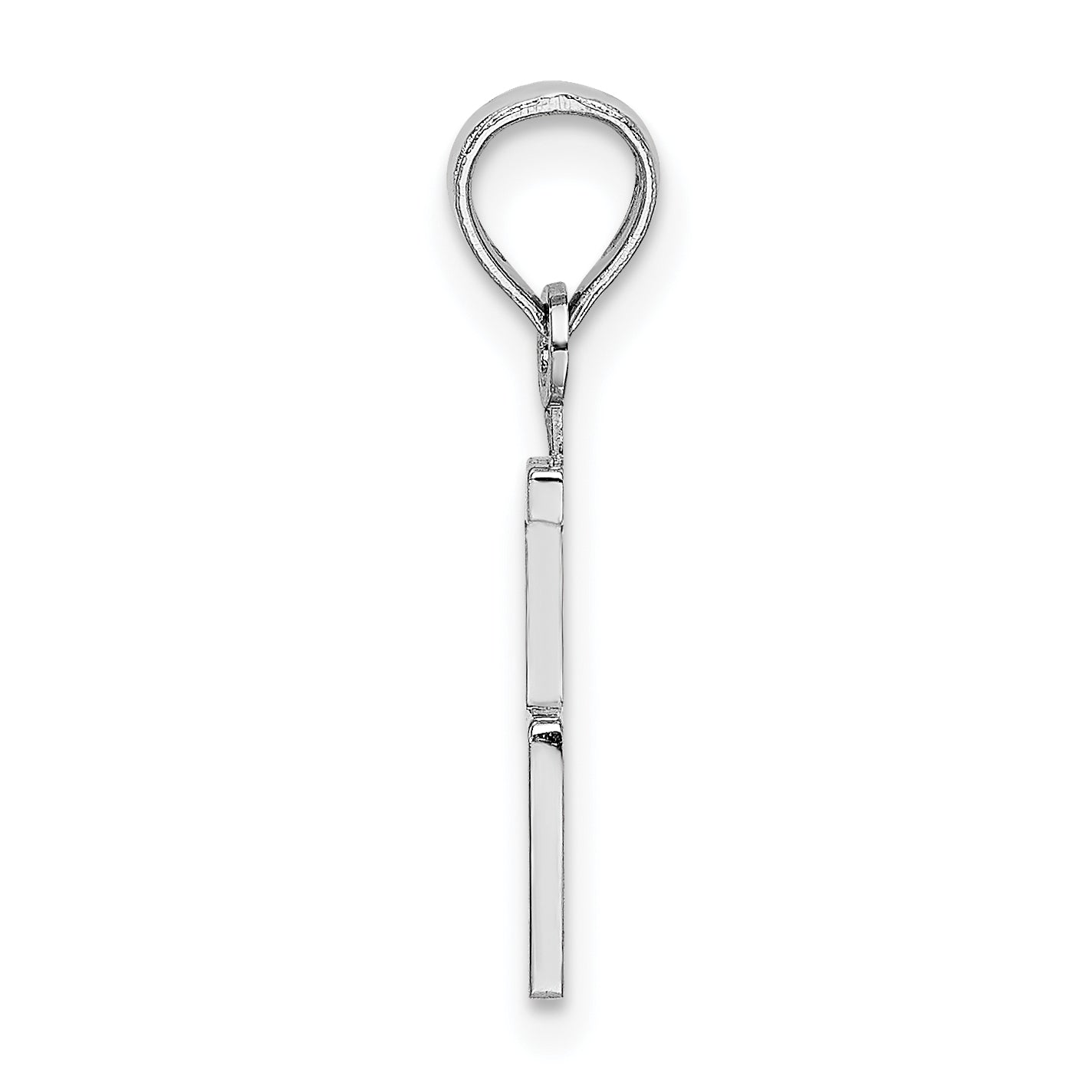 14K White Gold 14Kw Polished Number 5 Pendant