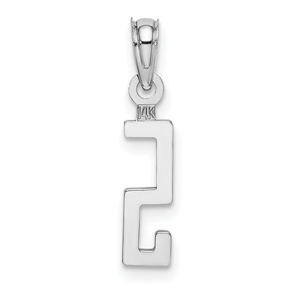 14K White Gold 14Kw Polished Number 5 Pendant