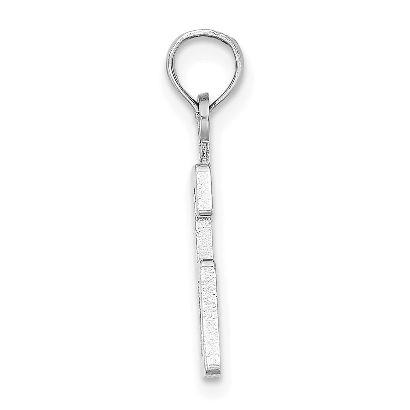14K White Gold 14Kw Polished Number 6 Pendant