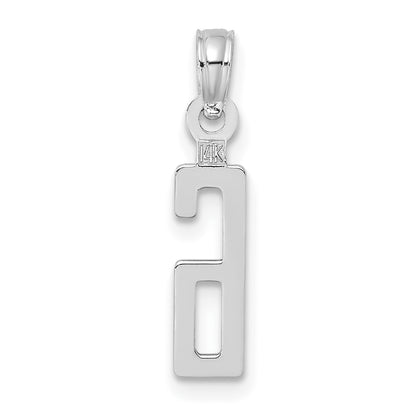 14K White Gold 14Kw Polished Number 6 Pendant