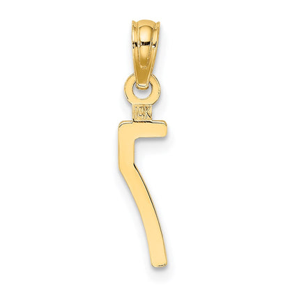 14K Yellow Gold Polished Number 7 Pendant
