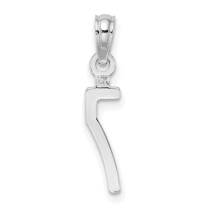 14K White Gold 14Kw Polished Number 7 Pendant