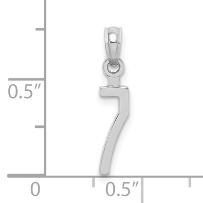 14K White Gold 14Kw Polished Number 7 Pendant